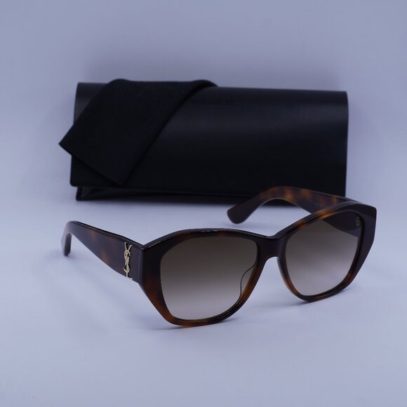 Saint Laurent SL M8 003 Geometric Sunglasses – Havana/Brown - Picture 1 of 10
